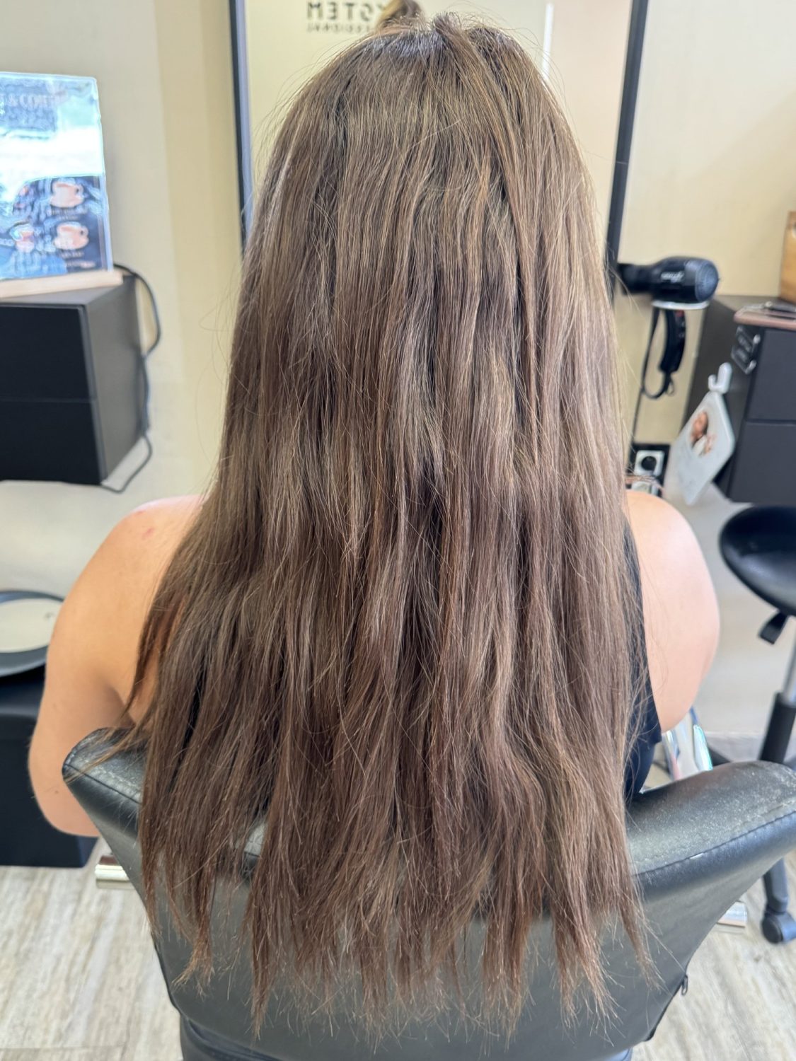 Avant la coloration : couleur terne et sans reflet